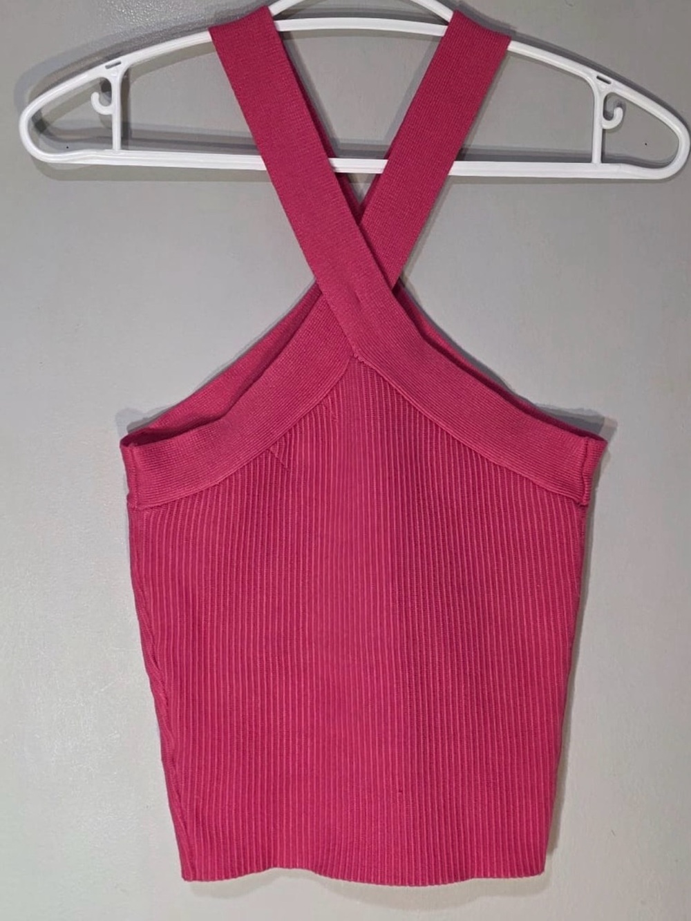 REVOLVE x House of Harlow 1960 Lidia Criss-Cross Pink Ribbed Halter Top Size S - Picture 6 of 8